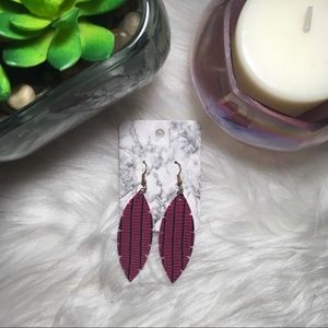 Pink Palm Leaf Earrings